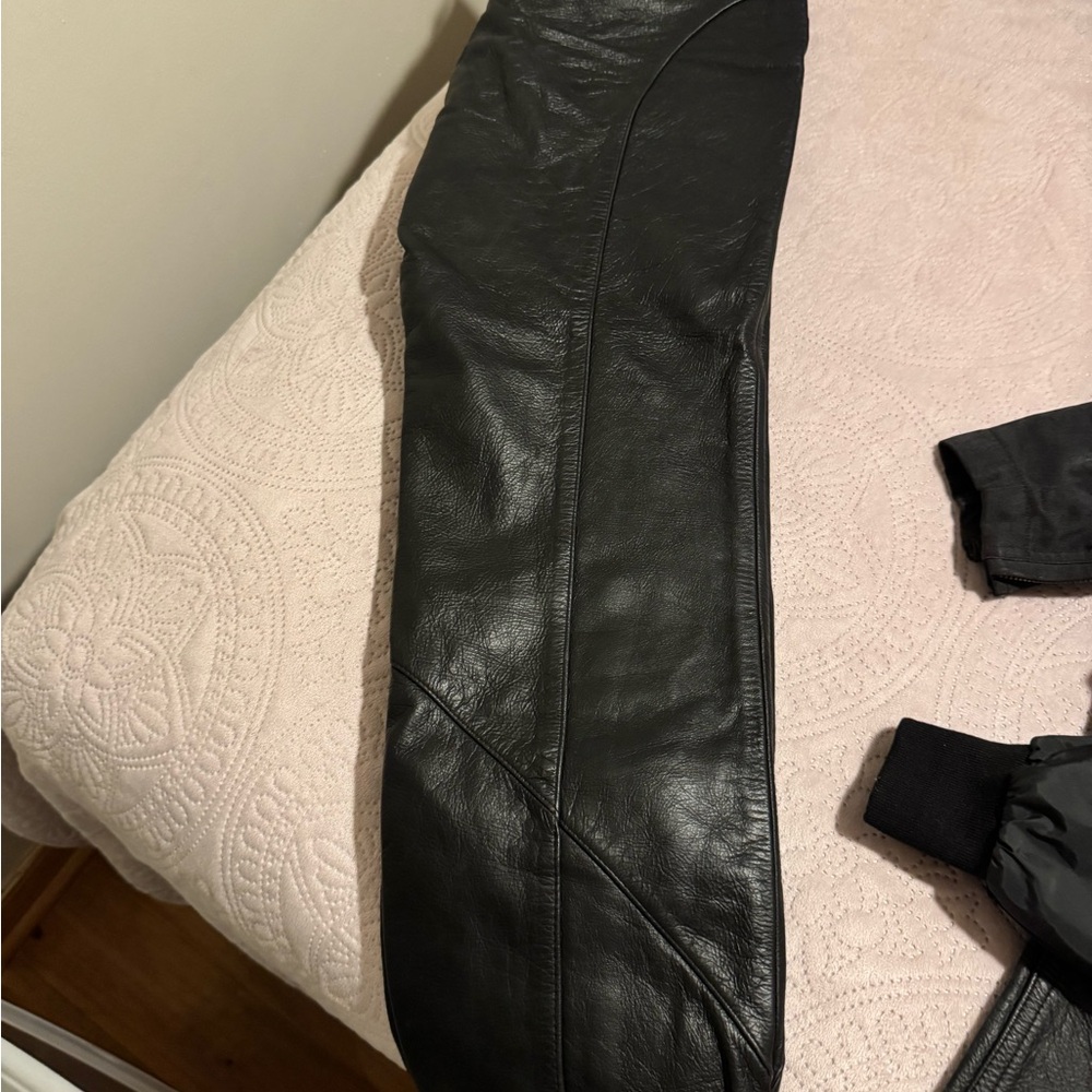 Harley-Davidson Black Leather Straight Leg Pants